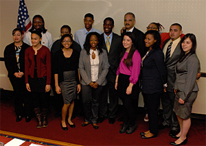 Attorney General Eric Holder with youth who attended the second annual summit.