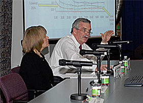 Photo of Dr.  Edward Mulvey and Carol Schubert.