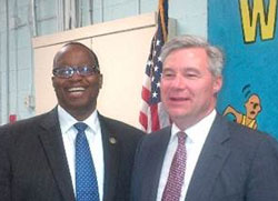 Photo of Robert L. Listenbee and U.S. Senator Sheldon Whitehouse