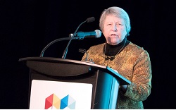 OJJDP Acting Administrator Eileen M. Garry delivers remarks during the seventh annual National Mentoring Summit. 