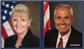 Headshots of OJJDP Administrator Caren Harp and Children's Bureau Associate Commissioner Jerry Milner