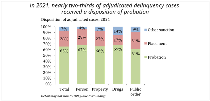 Disposition of adjudicated cases, 2021